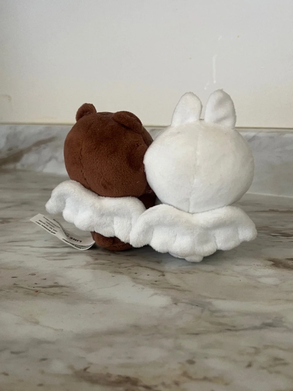 🪞 Line Friends bunny and bear angel wings hear duo plush doll